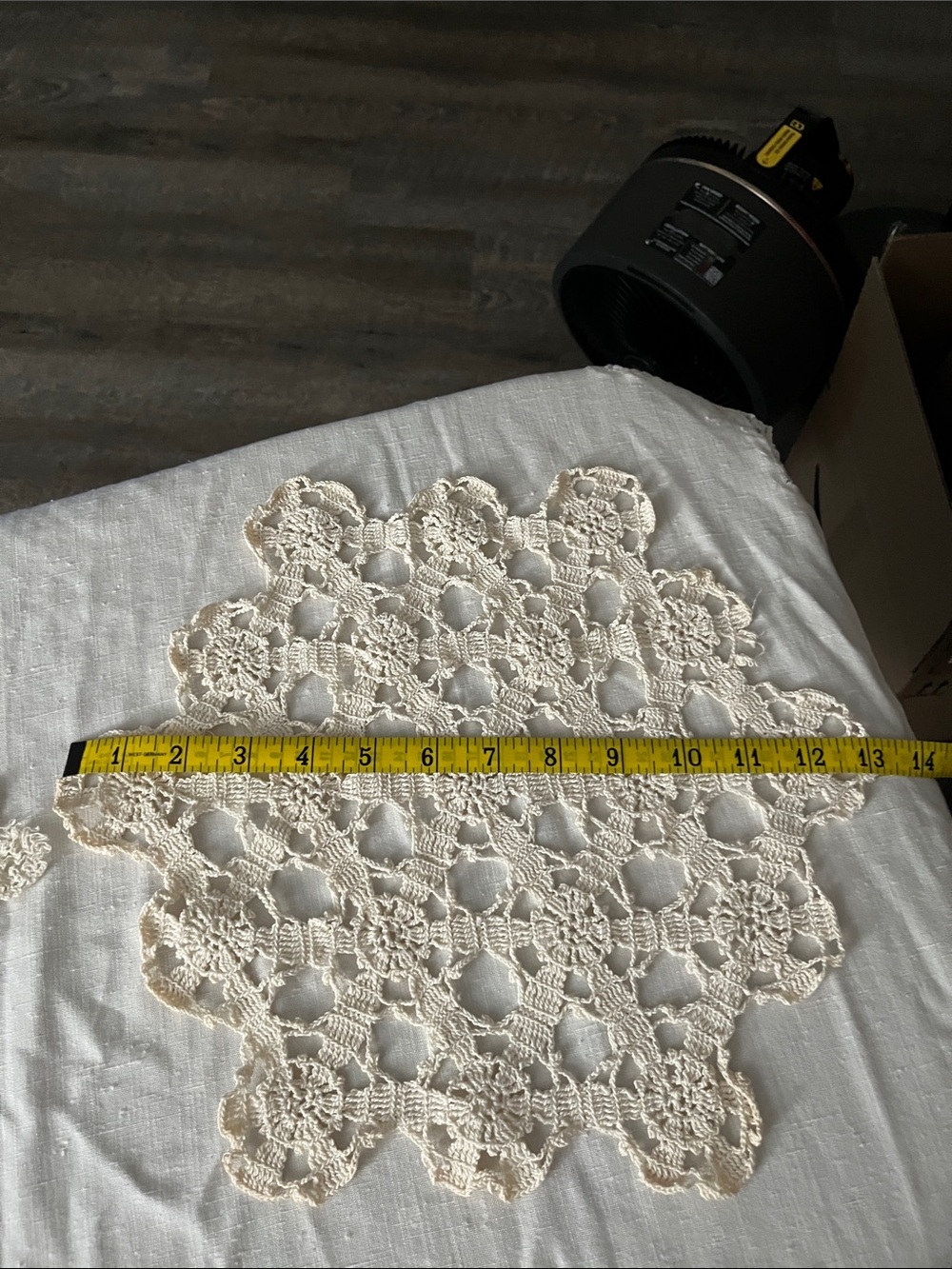 Hand Crafted Cream Crochet Doily Table Accent